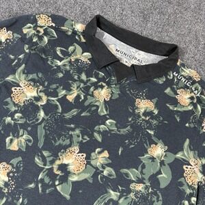 Municipal Polo Shirt‎ Medium Floral Performance Sport Utility Gear Golf Men's